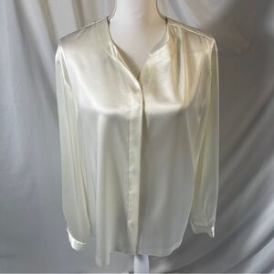 Vintage Chic Women's Satin Blouse in Cream